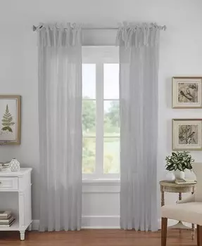 Коллекция полупрозрачных штор с завязками Jolie Crushed Elrene, серый