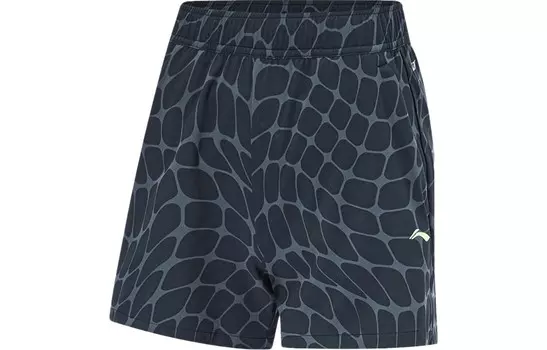 Коллекция Running Повседневные шорты женские черные с принтом полной подошвы Lining