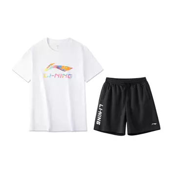 Коллекция спортивной моды LiNing, повседневная спортивная одежда унисекс, Set (White+Black)