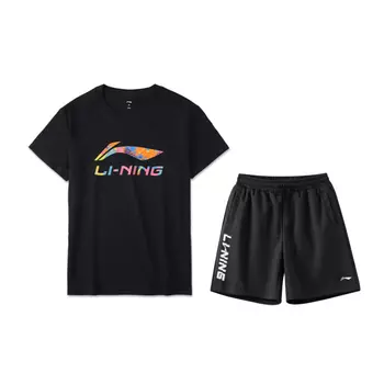 Коллекция спортивной моды LiNing, повседневная спортивная одежда унисекс, Set (Black) Includes Socks