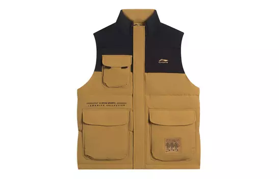 Коллекция спортивной моды Жилет мужской Bone Brown Color-block Combination Lining, цвет Bone brown color-block combination