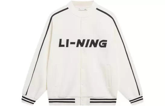 Коллекция Sports Life Бейсбольная куртка унисекс цвета слоновой кости Lining, цвет Ivory