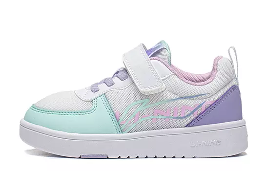 Коллекция Sports Life Kids Скейтбординг Кроссовки Kids Low-top Standard Белый/мягкий Aqua Blue/плохой Маленький Фиолетовый Lining Young, синий