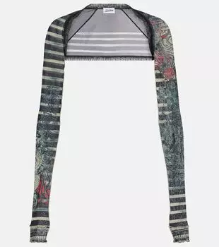 Коллекция tattoo с тюлевыми рукавами и принтом Jean Paul Gaultier, мультиколор