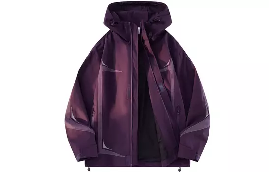 Коллекция Warrior Huichao Riding The Wind, водонепроницаемая и ветрозащитная ветровка унисекс, Purple Fleece-Lined