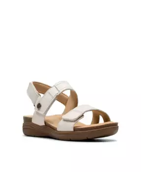 Коллекция Женские Плоские Сандалии April Clover на липучке Clarks, белый