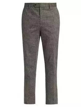 КОЛЛЕКЦИЯ Хлопковые брюки с узором «елочка» Saks Fifth Avenue, цвет gunmetal