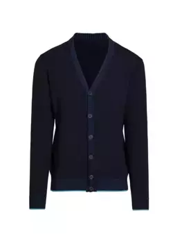 КОЛЛЕКЦИЯ Кардиган из меланжевой шерсти Saks Fifth Avenue, синий