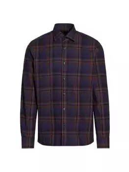КОЛЛЕКЦИЯ Рубашка в клетку на пуговицах Saks Fifth Avenue, темно-синий