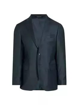 КОЛЛЕКЦИЯ Шерстяное спортивное пальто в клетку на двух пуговицах Saks Fifth Avenue, цвет deep lagoon