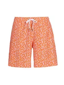 КОЛЛЕКЦИЯ Шорты для плавания с геометрическим узором Saks Fifth Avenue, цвет tangerine