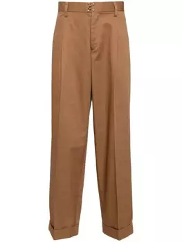 Kolor брюки чинос со складками, коричневый