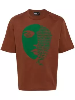 Kolor футболка из хлопка с принтом лица, коричневый