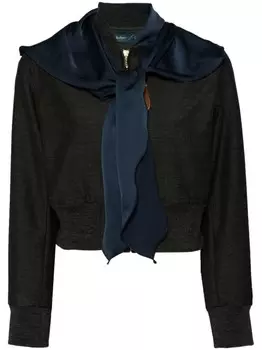 Kolor укороченный жакет с шарфом, серый