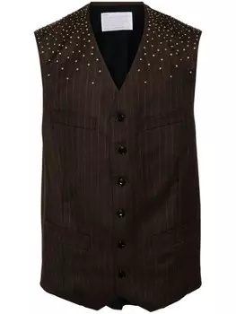 Kolor жилет, украшенный заклепками, черный