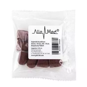 Колпачки для педикюра, 10 мм, градация 60 Allemed, коричневые, 10 шт. MollyLac, Molly Lac