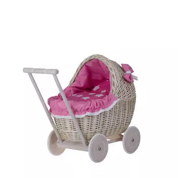 Коляска Для Кукл Lili Wicker Белененная С Розовой Подкладкой 48X28 H26/47 См WickerPL