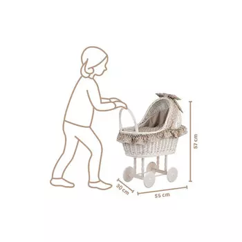 Коляска Для Куклы Lulu Wicker Bleached С Подслыванием 55X30 В57 См WickerPL