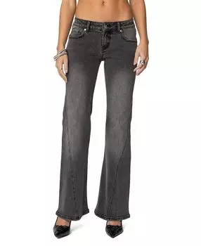 Колтон Джинсы с расклешенными штанинами и низкой посадкой, черный оттенок Edikted, черный