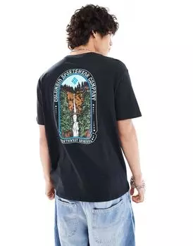 Колумбия – Кавалерия – Черная футболка с рисунком на спине Columbia