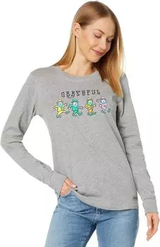 Команда Grateful Leprechauns Long Sleeve Crusher Life is Good, цвет Heather Gray