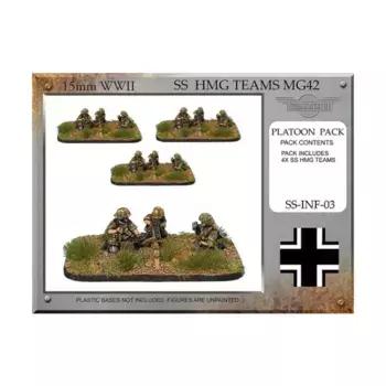 Команды СС HMG (4), WWII Miniatures - German SS Infantry (15mm)