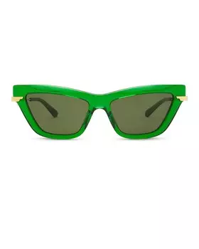 Комби-солнцезащитные очки «кошачий глаз» Bottega Veneta, цвет Transparent Btv Green