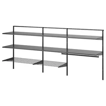 Комбинация для прачечной Ikea Boaxel, 227х40х101 см, темно-серый/металл