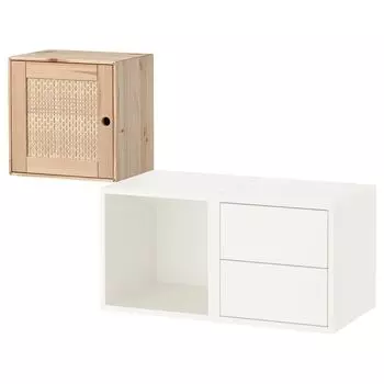 Комбинация хранения настенный, белый/сосна, 105x35x70 см, EKET / VLJARE IKEA