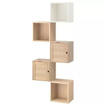 Комбинация хранения настенный, мультиколор/сосна, 70x25x175 см, EKET / VLJARE IKEA