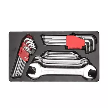 Комбинация инструментов ENDURA, набор из 26 рожковых ключей из хромованадиевой стали и шестигранного держателя инструмента E1915