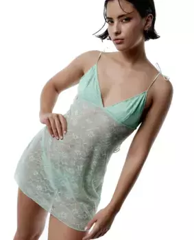 Комбинация кружева бэбидолл с регулируемыми бретелями Black Limba, зеленый