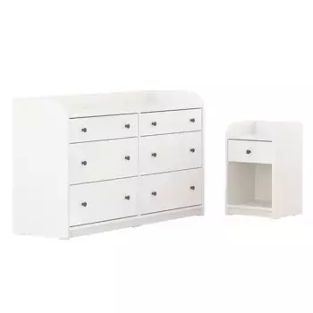 Комбинация мебели для спальни, белый, 134x84 см, 2 шт. HAUGA IKEA