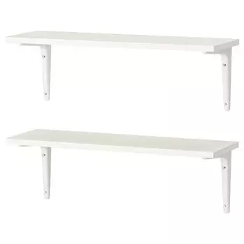Комбинация настенных полок, белый/белый, 59х20 см, BURHULT / SIBBHULT IKEA