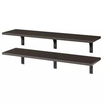 Комбинация настенных полок, коричнево-черный, 120х30 см, BERGSHULT / RAMSHULT IKEA