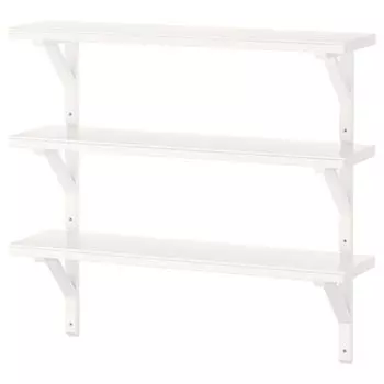 Комбинация настенных полок, осина белая глазурованная, 80х20 см, TRANHULT / SANDSHULT IKEA