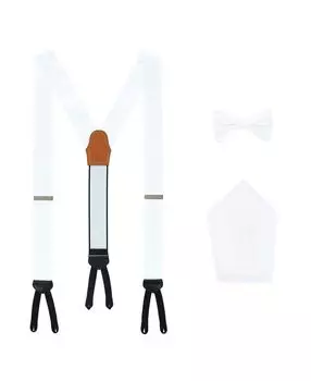 Комбинация однотонного шелкового галстука-бабочки и нагрудного платка Sutton TRAFALGAR