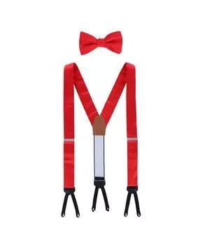 Комбинация однотонных шелковых подтяжек Sutton и галстука-бабочки TRAFALGAR