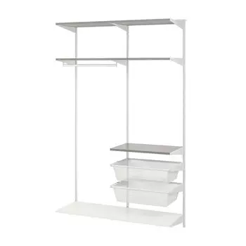 Комбинация шкафов, белый/серый, 125х40х201 см, BOAXEL IKEA
