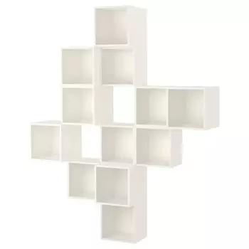 Комбинация шкафов для настенного монтажа, белый, 175х35х210 см, EKET IKEA