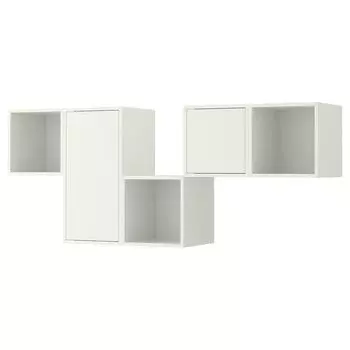 Комбинация шкафов для настенного монтажа, белый, 175х35х70 см, EKET IKEA