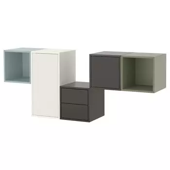 Комбинация шкафов для настенного монтажа, мультиколор, 175х35х70 см, EKET IKEA