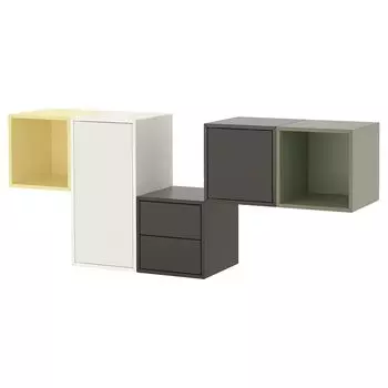 Комбинация шкафов для настенного монтажа, мультиколор, 175х35х70 см, EKET IKEA