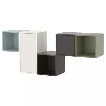 Комбинация шкафов для настенного монтажа, мультиколор, 175х35х70 см, EKET IKEA