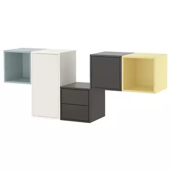 Комбинация шкафов для настенного монтажа, мультиколор, 175х35х70 см, EKET IKEA