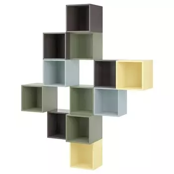 Комбинация шкафов для настенного монтажа, мультиколор, 175x35x210 см, EKET IKEA