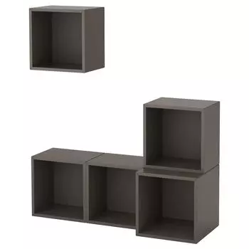Комбинация шкафов для настенного монтажа, темно-серый, 105х35х120 см, EKET IKEA