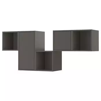 Комбинация шкафов для настенного монтажа, темно-серый, 175х35х70 см, EKET IKEA
