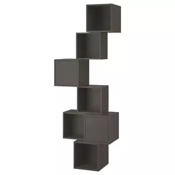 Комбинация шкафов для настенного монтажа, темно-серый, 80х35х210 см, EKET IKEA