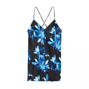 Комбинация Victoria's Secret Icon Satin Open-Back, синий/черный